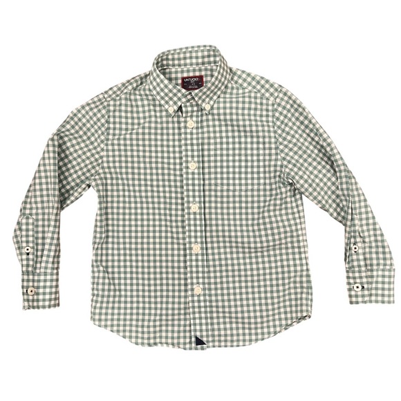 UNTUCKit Kids Green Checkered Button Down Shirt - Picture 1 of 7
